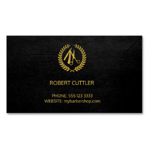 Carte De Visite Magnétique Boutique de barbecue luxe simple apparence en cuir