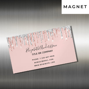 Carte De Visite Magnétique Boutons d'or rose argent élégant moderne