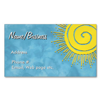 Carte De Visite Magnétique Bright Yellow Sunshine In Blue Sky Custom  