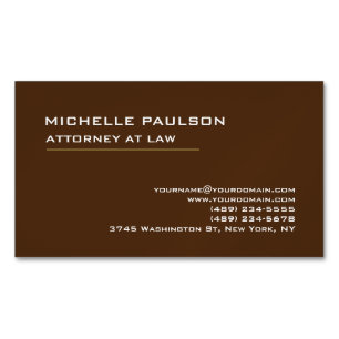 Carte De Visite Magnétique Brown élégant Plain Professionnel Moderne