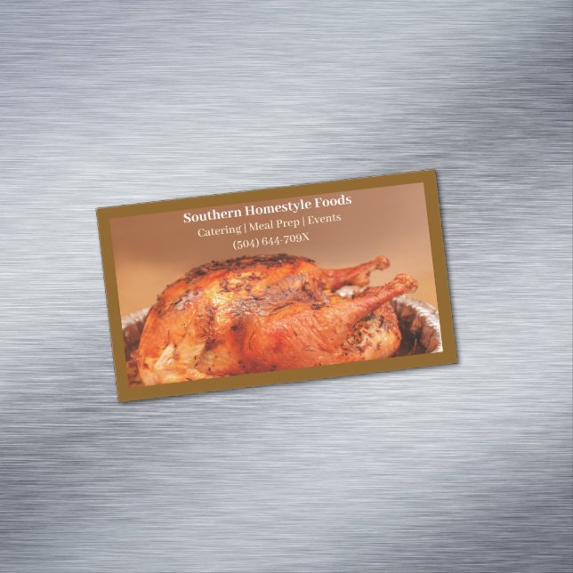 Carte De Visite Magnétique Brown Homestyle Cuisiné Turquie Aliments préparés (In Situ)