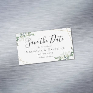 Carte De Visite Magnétique BUDGET Eucalyptus Aquarelle Mariage Enregistrer La