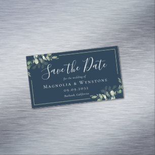 Carte De Visite Magnétique BUDGET Eucalyptus Aquarelle Mariage Enregistrer La