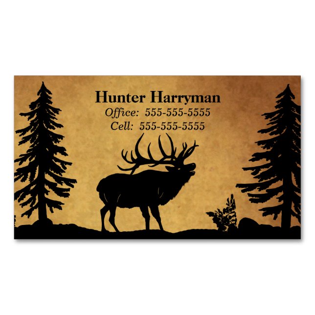 Carte De Visite Magnétique Bull Elk Hunter Outfitters Professionnel (devant)