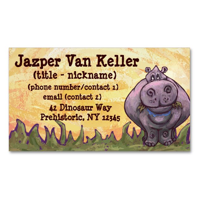 Carte De Visite Magnétique Cadeaux et accessoires Hippopotamus (devant)