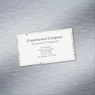 Carte De Visite Magnétique Cadre en bois rustique blanc minimaliste
