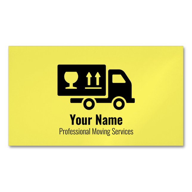 Carte De Visite Magnétique camion de services de déménagement personnalisable (devant)