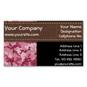 Carte De Visite Magnétique Camouflage rose