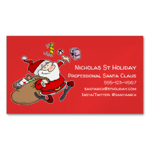 Carte De Visite Magnétique Caricature informelle amusante du Père Noël prof