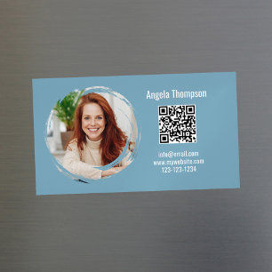 Carte De Visite Magnétique Carte magnétique professionnelle de photo bleue si