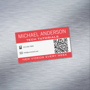 Carte De Visite Magnétique Chaîne YouTube YouTubeur professionnel