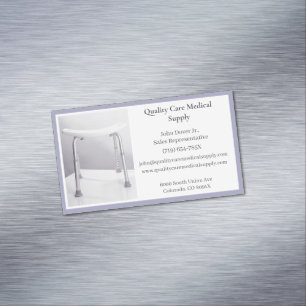 Carte De Visite Magnétique Chaise de douche grise Chaise de soins pour aînés 