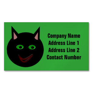 Carte De Visite Magnétique Chat noir Halloween personnalisé