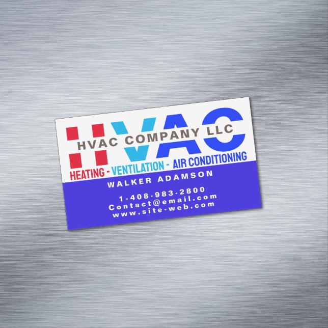 Carte De Visite Magnétique Chauffage et ventilation et climatisation - HVAC (In Situ)