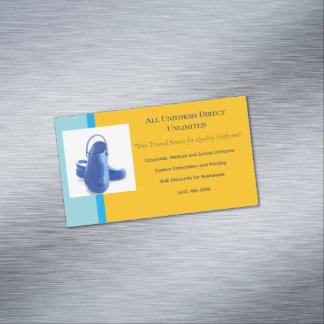 Carte De Visite Magnétique Chaussures d'infirmière Médicale jaune bleu