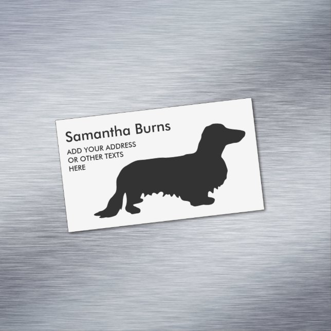Carte De Visite Magnétique Cheveux longs Dachshund - Silhouette 1 (In Situ)