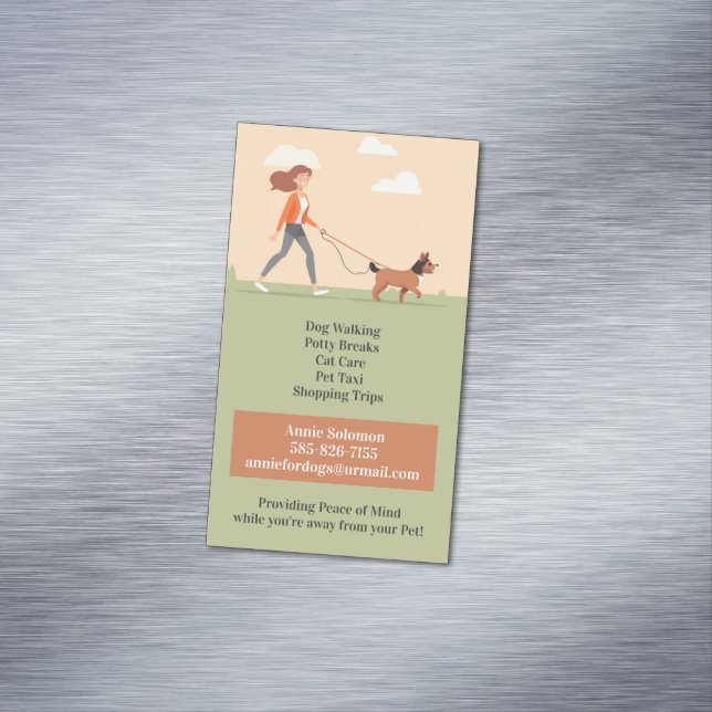 Carte De Visite Magnétique Chien Garderie Marche Animaux assis (In Situ)