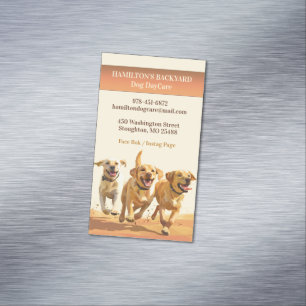 Carte De Visite Magnétique Chien Garderie Marche Animaux assis