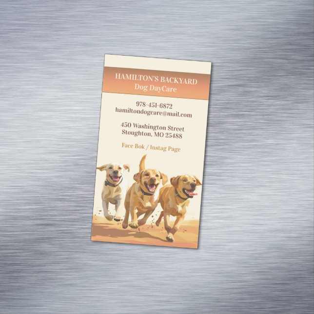 Carte De Visite Magnétique Chien Garderie Marche Animaux assis (In Situ)