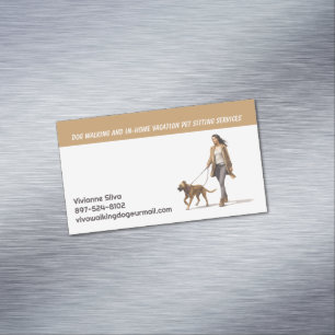 Carte De Visite Magnétique Chien Marcher Animaux de compagnie assis Embarquem