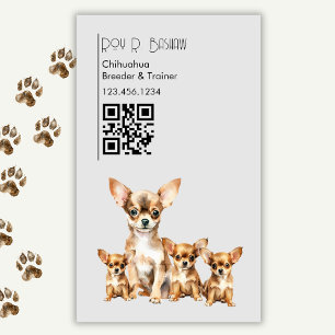 Carte De Visite Magnétique Chihuahua Animaux Code QR