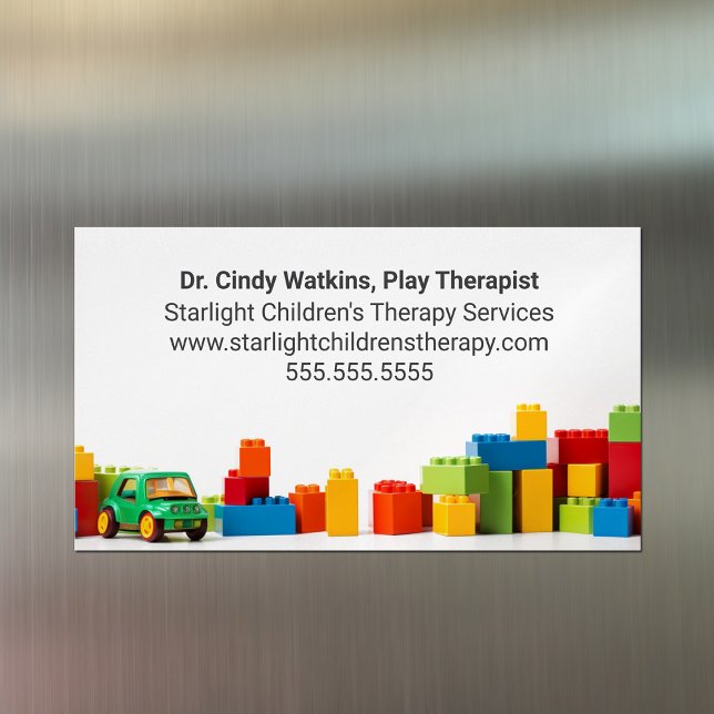 Carte De Visite Magnétique Children's Play Therapist Toys Kids Psychologist (Créateur téléchargé)