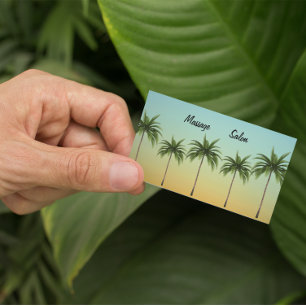 Carte De Visite Magnétique Cinq palmiers, vie de plage personnalisable