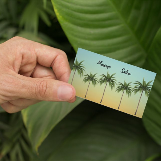 Carte De Visite Magnétique Cinq palmiers, vie de plage personnalisable (Créateur téléchargé)