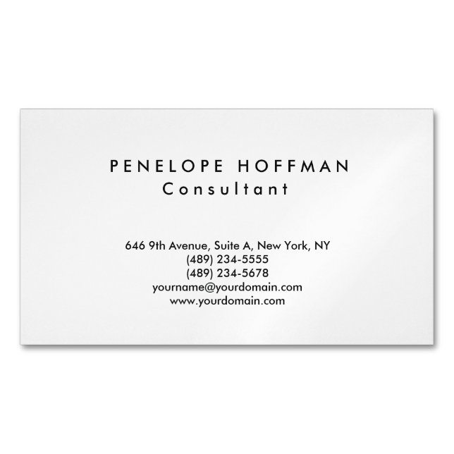 Carte De Visite Magnétique Clair élégant Simple Classe Professionnelle (devant)