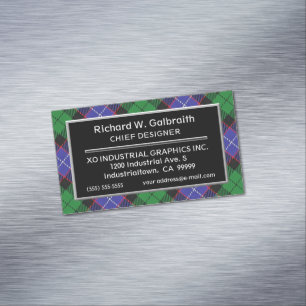 Carte De Visite Magnétique Clan écossais d'accent Galbraith Tartan