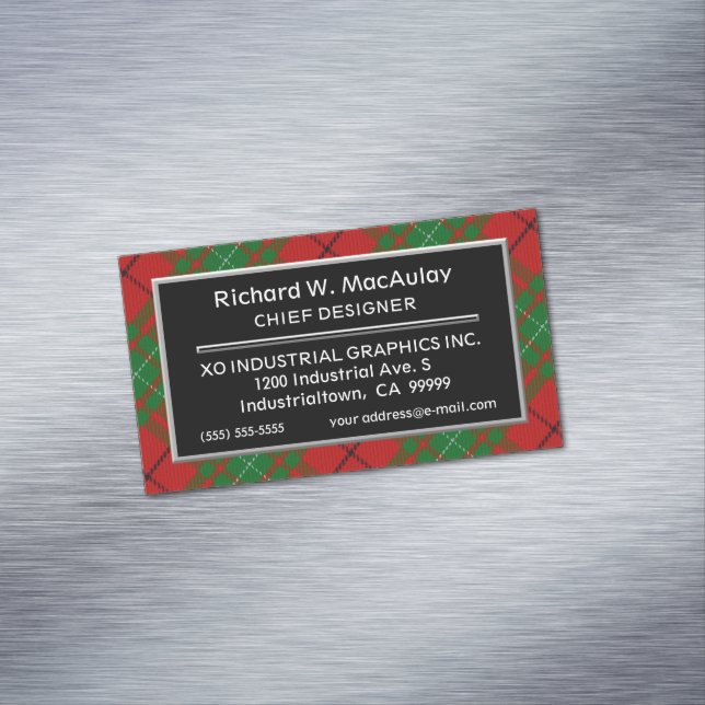 Carte De Visite Magnétique Clan écossais d'accès MacAulay Tartan (In Situ)