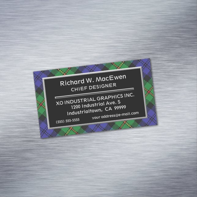 Carte De Visite Magnétique Clan écossais d'accès MacEwen Tartan (In Situ)