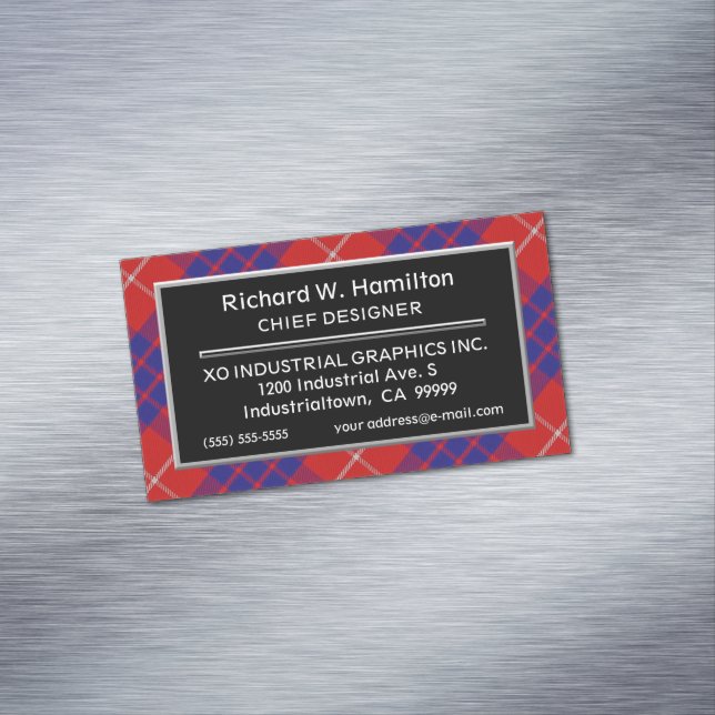 Carte De Visite Magnétique Clan écossais de l'accent Hamilton Tartan (In Situ)