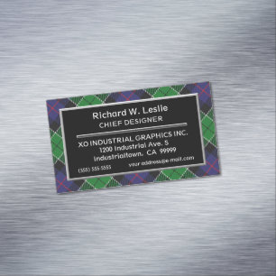 Carte De Visite Magnétique Clan écossais Leslie Tartan