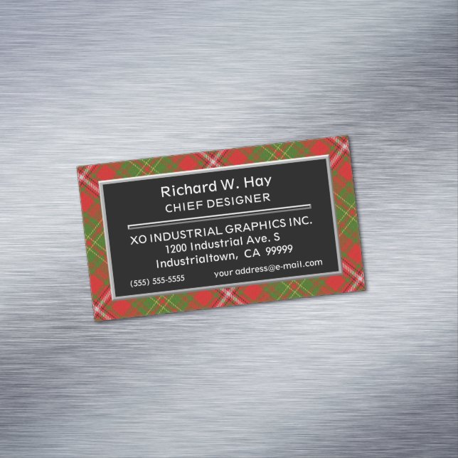 Carte De Visite Magnétique Clan Hay Tartan, un Accent écossais (In Situ)