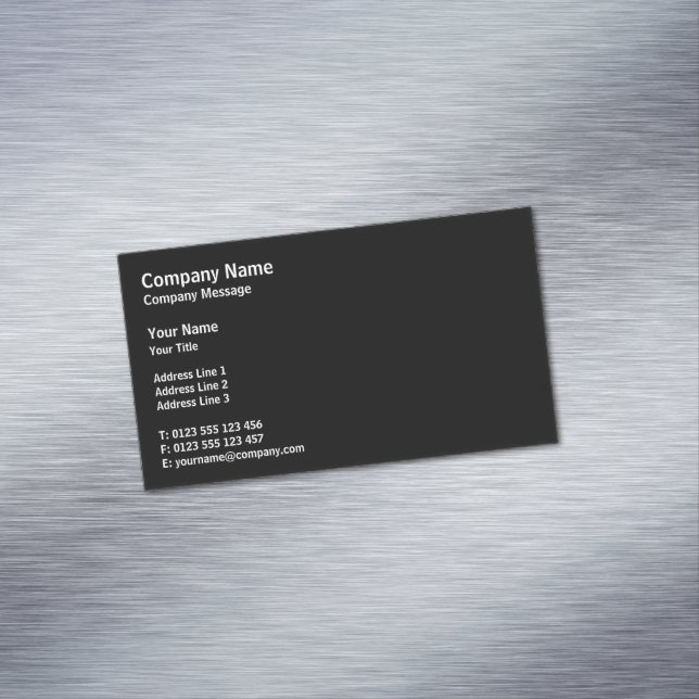 Carte De Visite Magnétique Classique professionnel | Noir clair (In Situ)