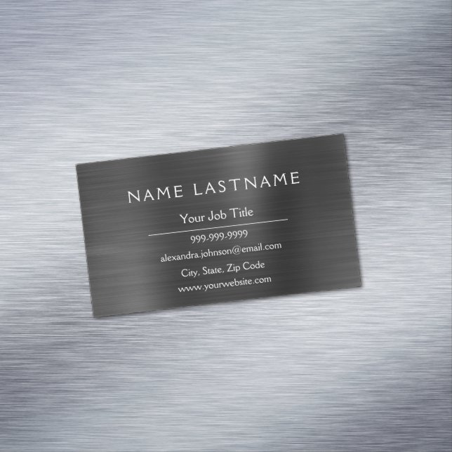 Carte De Visite Magnétique Classy Black Metallic Foil Entreprise moderne (In Situ)