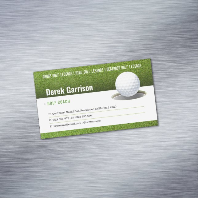 Carte De Visite Magnétique Coach golf | Cours d'instructeur professionnel de  (In Situ)