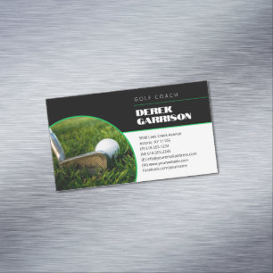 Carte De Visite Magnétique Coach golf   Cours d'instructeur professionnel de 