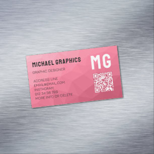 Carte De Visite Magnétique Code QR à motif de maille géométrique avec dégradé