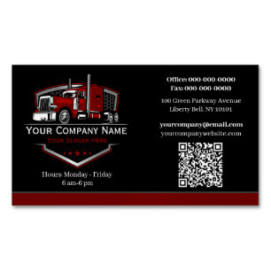Carte De Visite Magnétique Code QR de l'entreprise de camionnage professionne