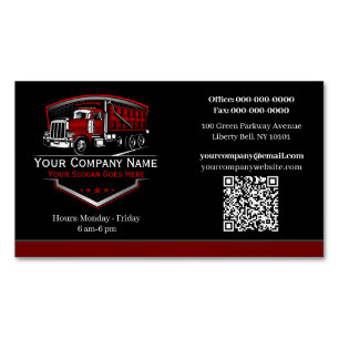 Carte De Visite Magnétique Code QR de l'entreprise de camionnage professionne