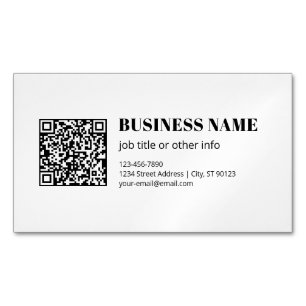 Carte De Visite Magnétique Code QR d'entreprise & Texte Rétro-Moderne Modifia