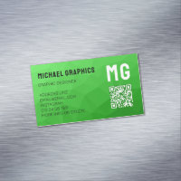 Code QR du motif de maillage géométrique vert clai
