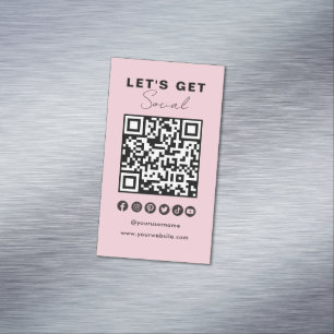 Carte De Visite Magnétique Code QR Moderne Les Médias Sociaux Se Connectent A