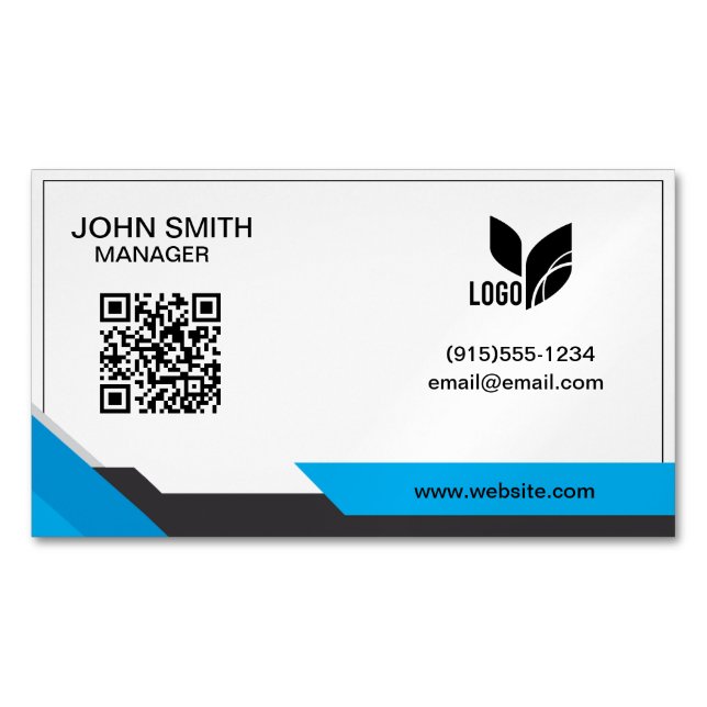 Carte De Visite Magnétique Code QR moderne Professionnel (devant)