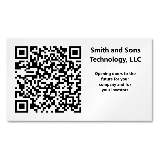 Carte De Visite Magnétique Code QR personnalisé lié à votre site Web (devant)