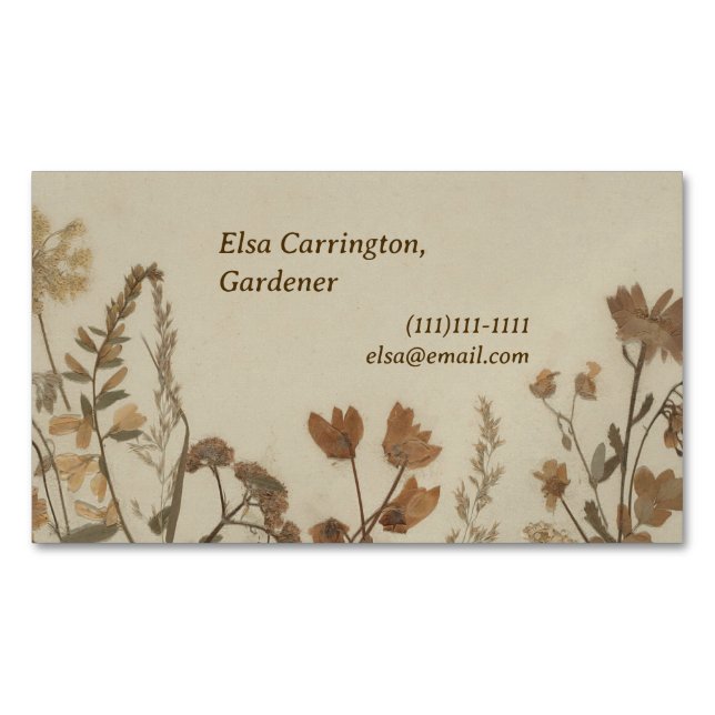 Carte De Visite Magnétique Collage de fleurs anciennes (devant)