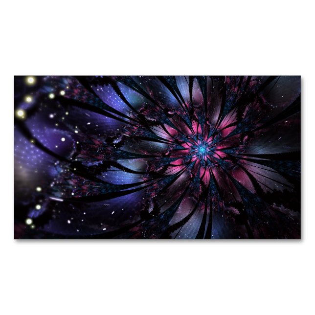 Carte De Visite Magnétique Conception Abstraite des fleurs fractales. (devant)