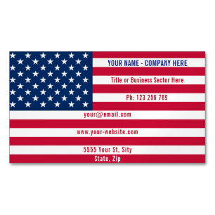 Carte De Visite Magnétique Concevez votre propre drapeau américain promotionn